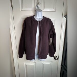 NWT Mondetta Women's Large Ease Full-Zip Fleece Jacket Sherpa Lined Raisin L